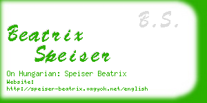 beatrix speiser business card